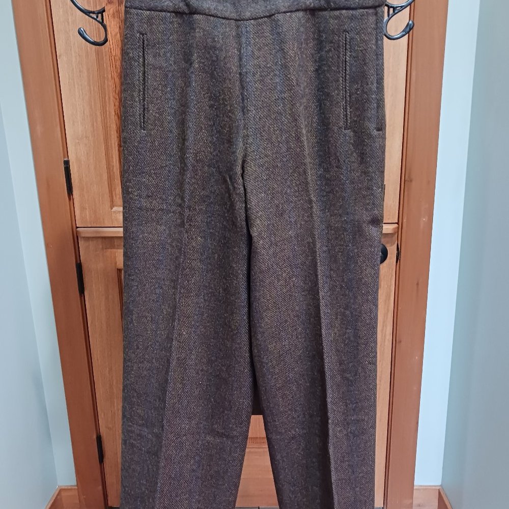 Lined wool slacks.